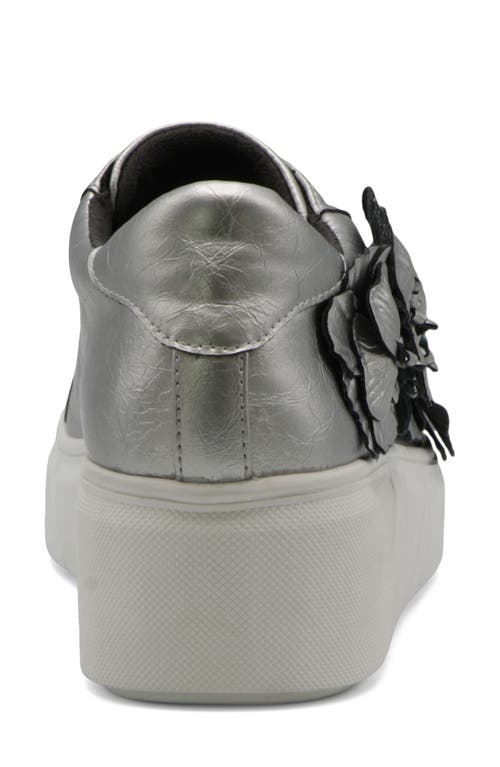 Shop Charles David Rachelle Floral Embellished Wedge Sneaker In Silver