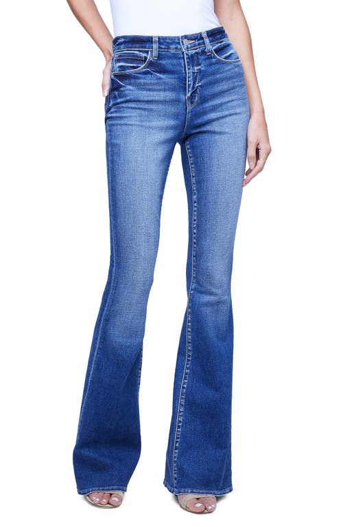 L'AGENCE Marty High Waist Flare Leg Jeans in Cambridge