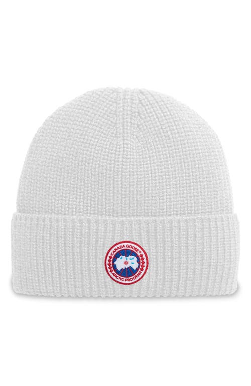 Canada Goose Arctic Disc Ribbed Toque Beanie in White