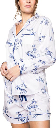 Women's Twill Pajama Set in Indigo Floral – Petite Plume