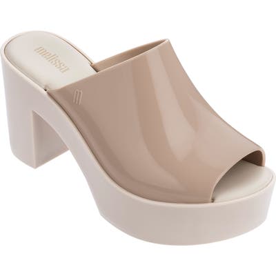 Melissa Open Toe Platform Mule, Beige