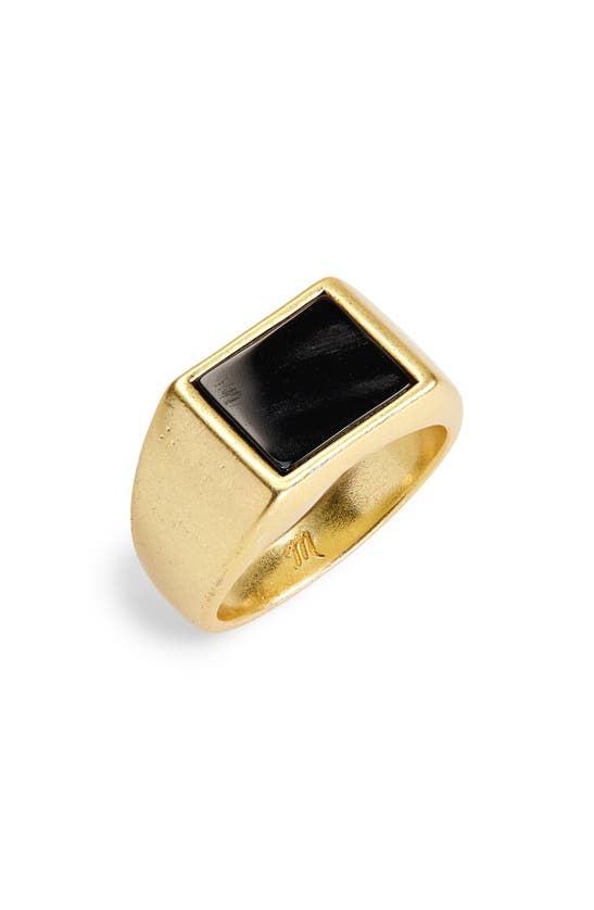 Madewell Nightstone Signet Ring In Black Onyx Multi