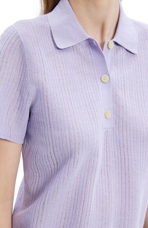 Shop Theory Neo Crop Knit Polo In Soft Iris