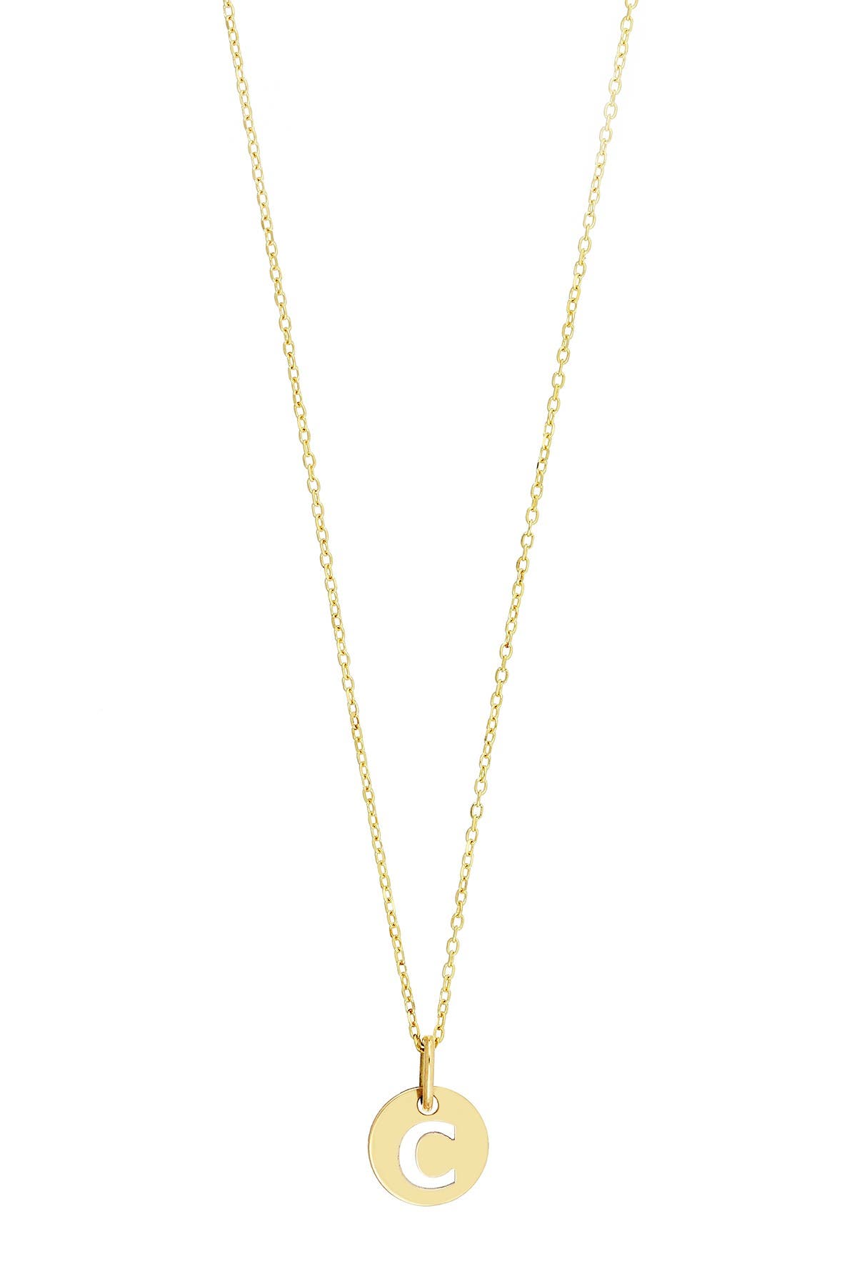 14k yellow gold initial pendant