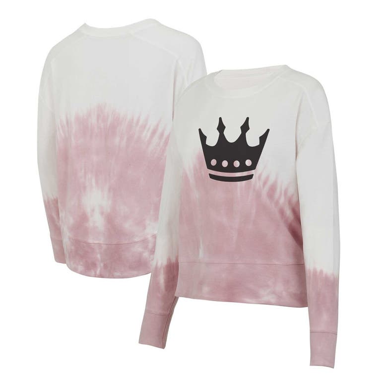 Shop Concepts Sport Pink/white Charlotte Fc Orchard Tie-dye Long Sleeve T-shirt