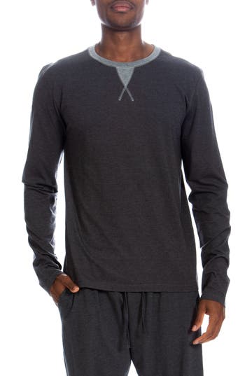 Unsimply Stitched Long Sleeve T-shirt & Lounge Jogger Set In Heather Grey