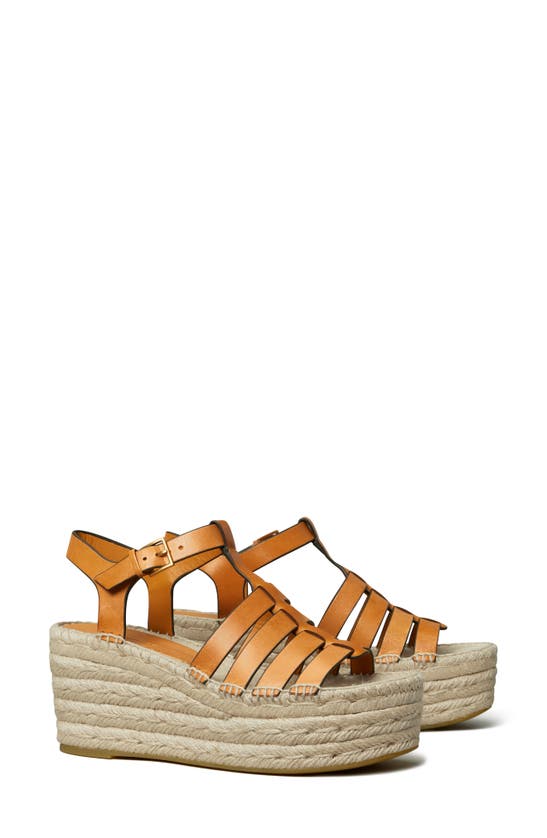 Tory Burch Fisherman Espadrille Wedge In Toasted Souffle