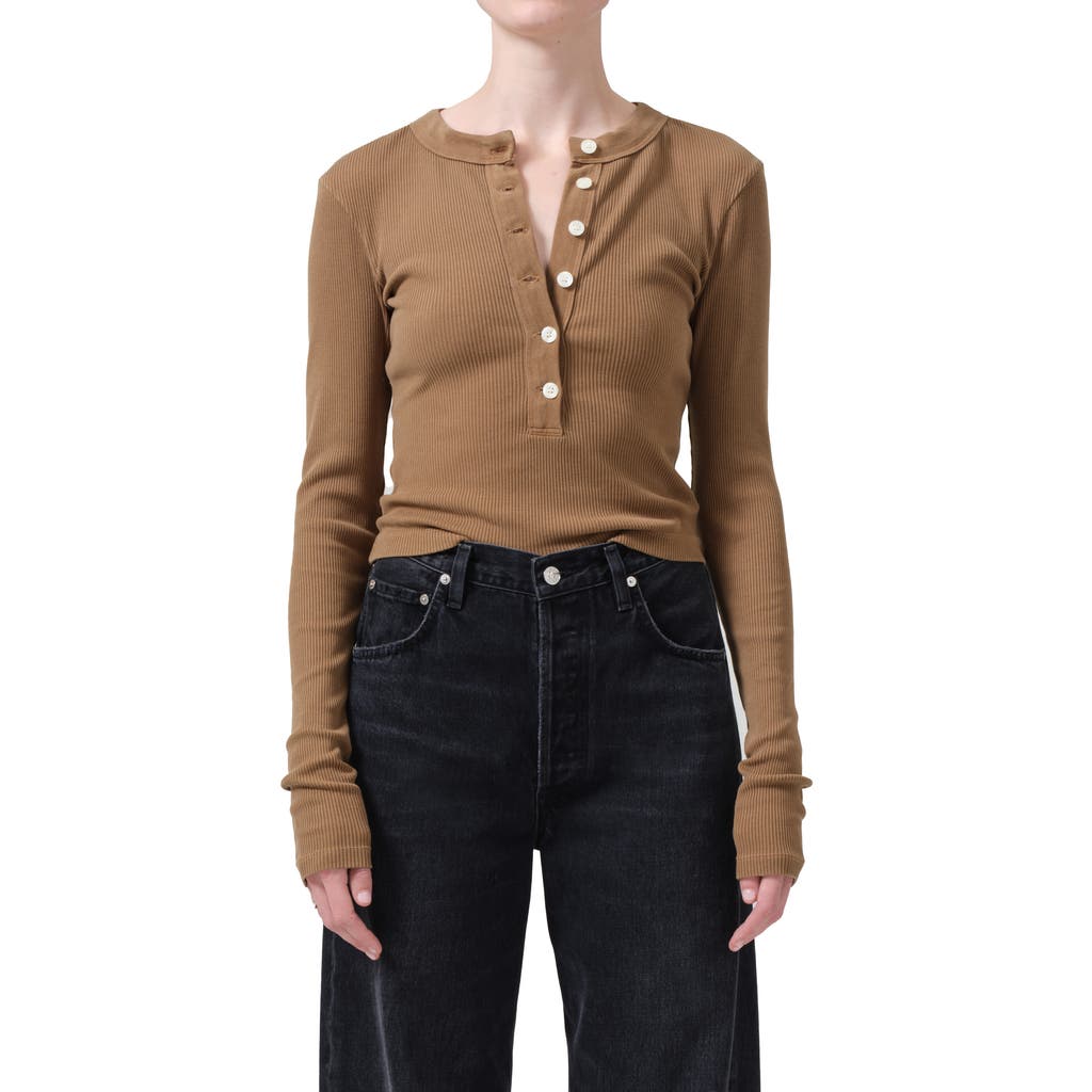 Citizen Of Humanity Citizens Of Humanity Varra Rib Henley In Ambra