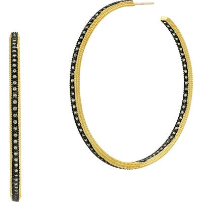 Freida Rothman Signature Classic Two-Tone Hoop Earrings