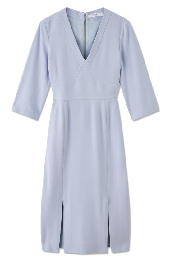 Shop Lk Bennett Sky V-neck Crepe Dress In Light Blue