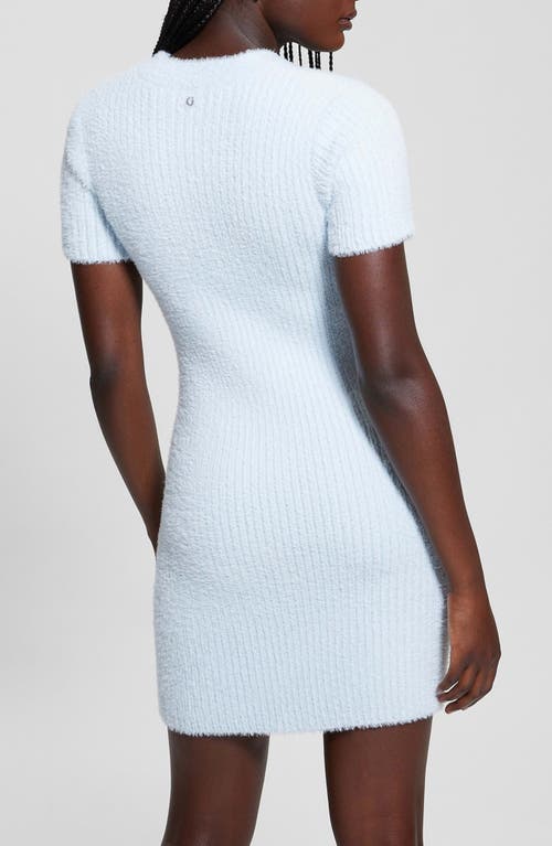 Guess Detached Long Sleeve Knit Body-con Minidress In Sky High