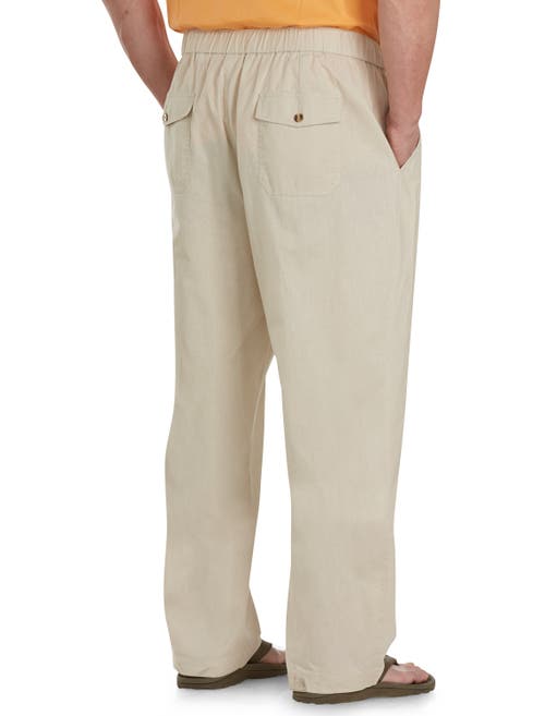 Oak Hill By Dxl Linen-blend Drawstring Pants In Natural