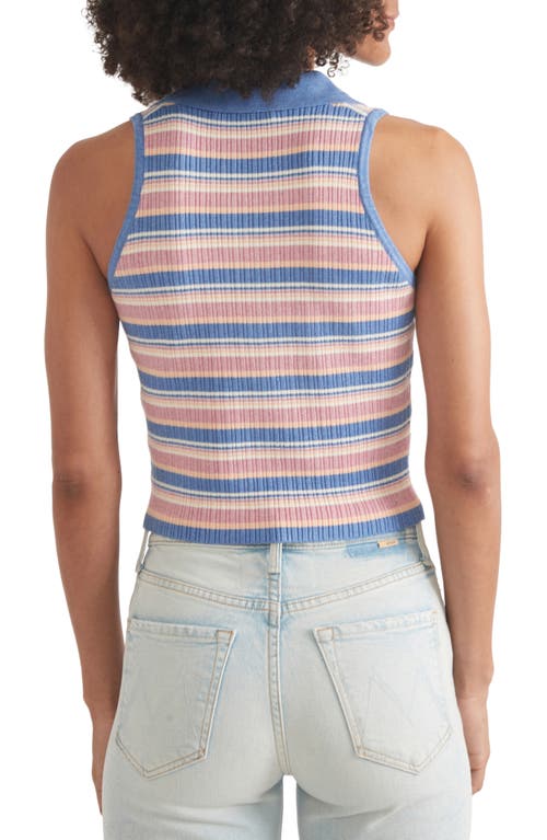 MARINE LAYER MARINE LAYER AMELIA STRIPE SLEEVELESS JOHNNY COLLAR RIB CROP POLO 