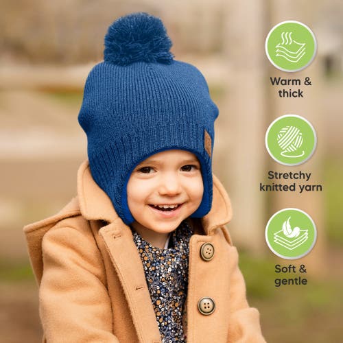 Keababies Muff Knitted Beanie In Cobalt