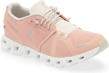 Women Lace Up Sneakers, Sporty Outdoor Pink Fabric Running Shoes
