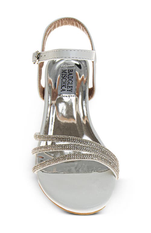 Badgley Mischka Collection Kids' Rhinestone Sandal In White