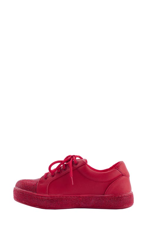 Lady Couture Legend Rhinestone Sneaker In Red