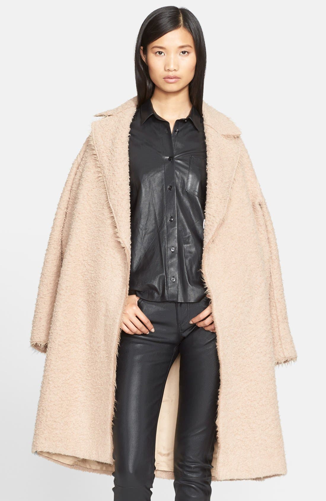 Helmut Lang Shaggy Alpaca & Wool Coat Nordstrom