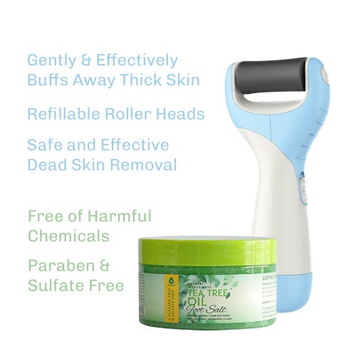 Pursonic Foot Care Bundle Tea Tree Oil Foot Salt & Pedi Perfect Foot File In Green