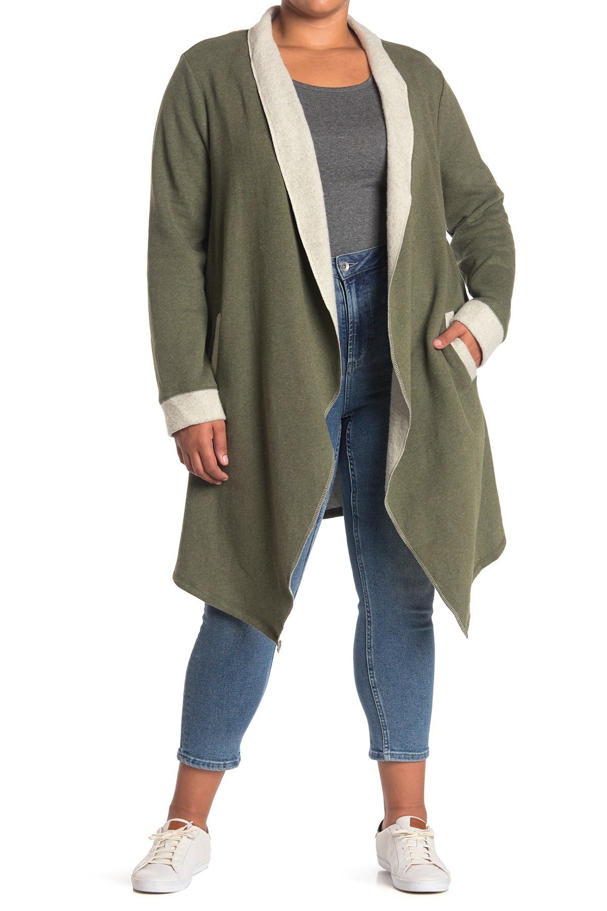 fleece open cardigan