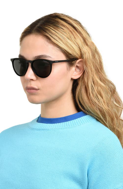 Polaroid 54mm Polarized Round Sunglasses In Black/gray Polarized