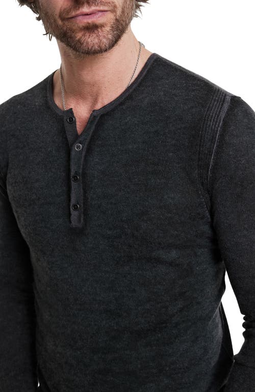 Shop John Varvatos Christie Silk & Cashmere Henley Sweater In Forest Green