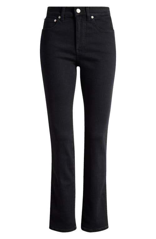 Shop Madewell Mid Rise Stovepipe Jeans In Black Rinse Wash