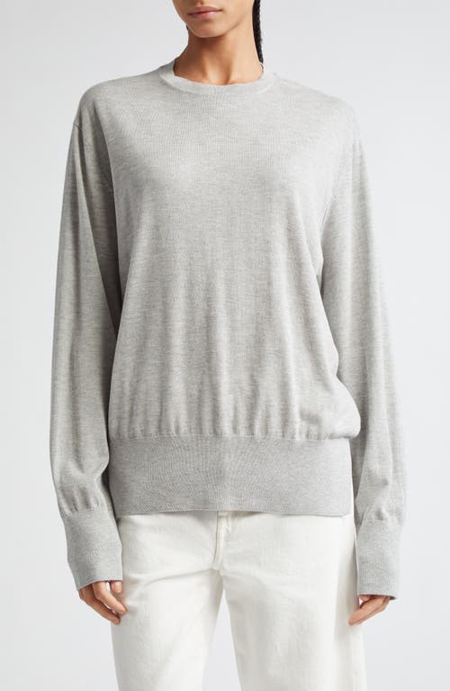 Shop Totême Toteme Silk & Cashmere Sweater In Grey Melange