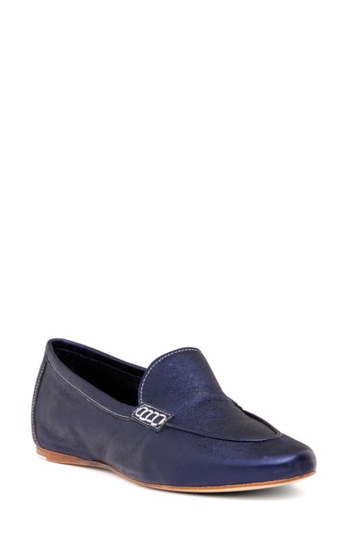 Giuliana Loafer in Navy Metallic Leather