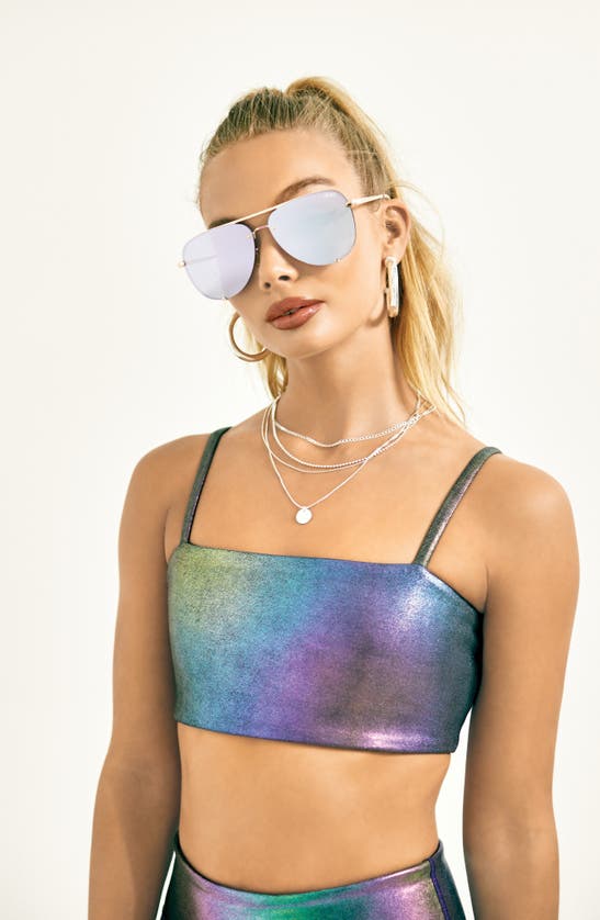 QUAY HIGH KEY 65MM OVERSIZE RIMLESS AVIATOR SUNGLASSES