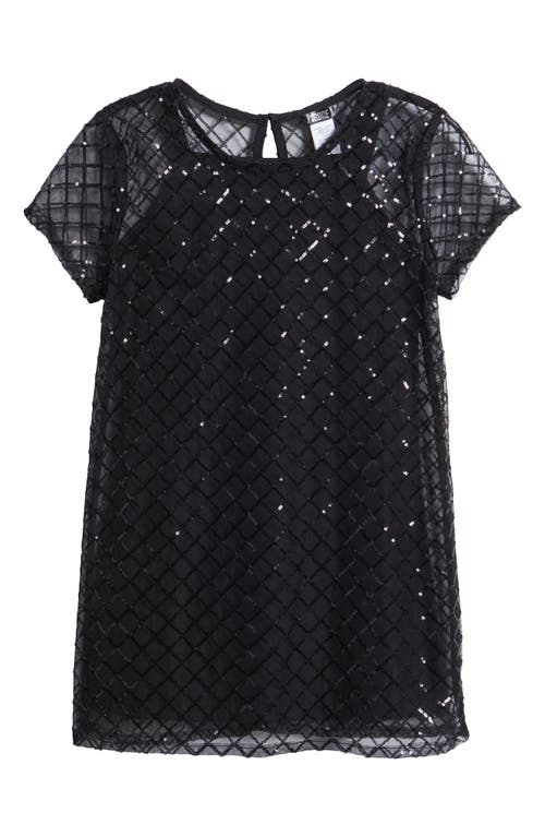 Shop Truce Kids' Sequin Mesh Dress In Black