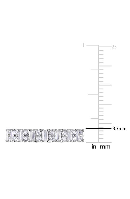 Delmar Sterling Silver Lab Created Moissanite Eternity Ring In Silver