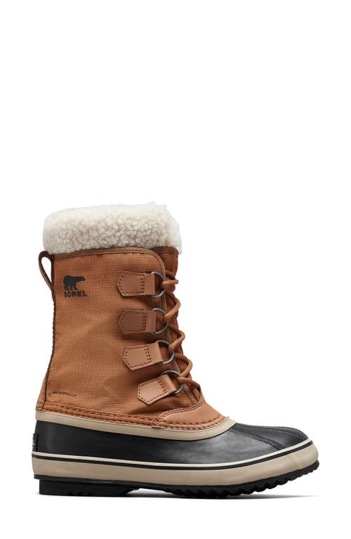 Sorel Winter Carnival Lace-up Shearling-cuff Boots In Camel Brown