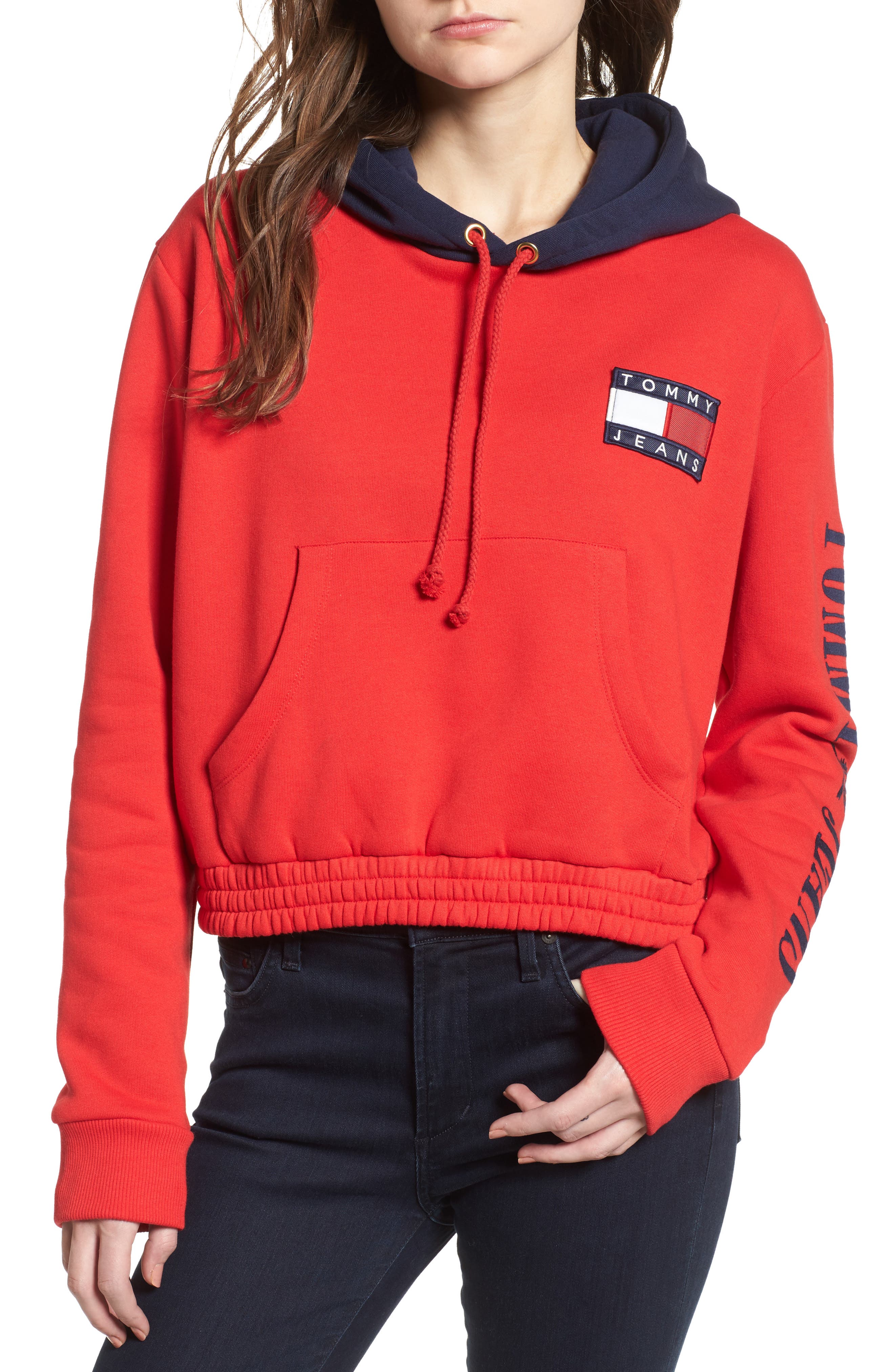 tommy jeans cropped hoodie