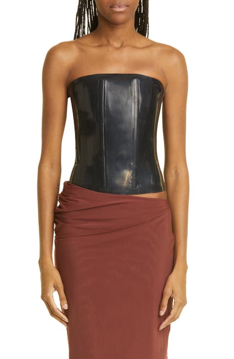 Black Zola Leather Tank Top by Miaou on Sale