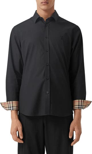 Sherwood Monogram Motif Slim Fit Stretch Poplin Button-Up Shirt