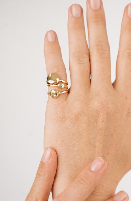 Shop Ettika Set Of 3 Polished Pebble Stackable Rings In Gold