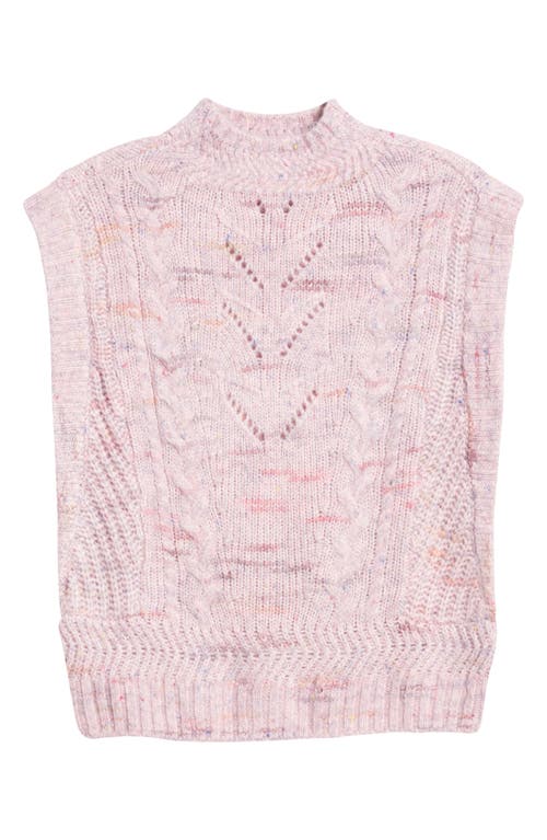 Shop Wit & Wisdom Cable Stitch Mock Neck Sweater Vest In Blush Mauve Multi