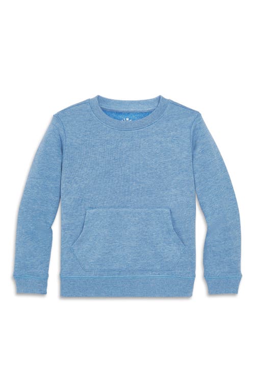 Shop Primary Cozy Fleece Crewneck Sweatshirt In Heather Vintage Blue