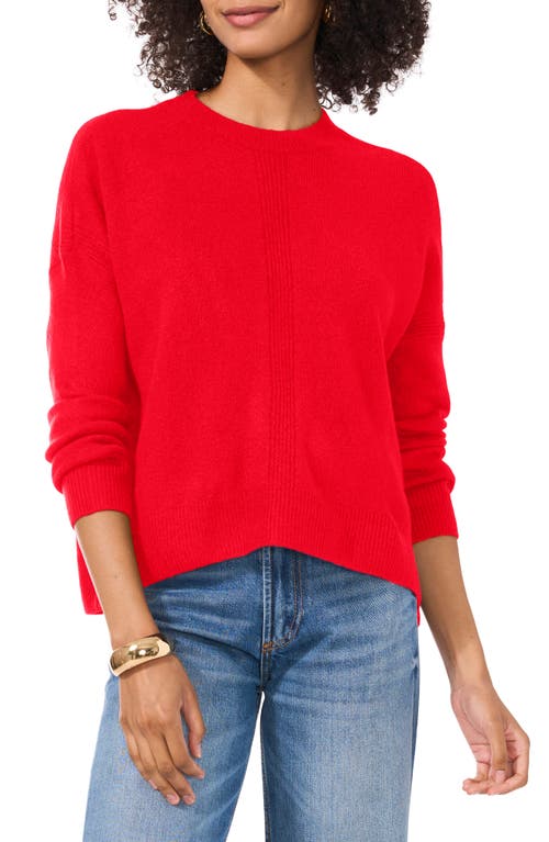 Shop Vince Camuto Cropped Crewneck Sweater In Luminous Red