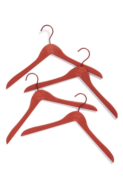 HAY 4-Pack Recycled Plastic Coat Hangers in Cherry Red at Nordstrom