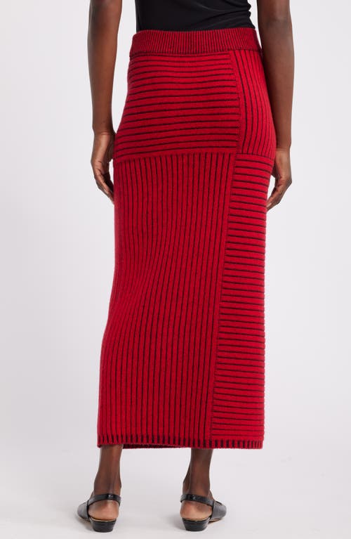 Shop Nordstrom X Harlem's Fashion Row Harbison Rib Wool & Cashmere Maxi Sweater Skirt In Red Bloom- Black