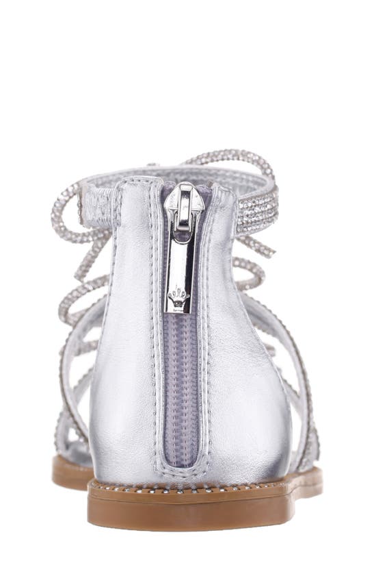 Shop Nina Kids' Solace Sandal In Silver Metallic/ Rhinestones