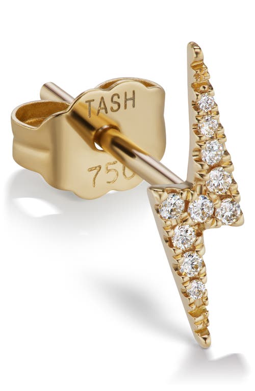 Shop Maria Tash Diamond Lightning Bolt Stud Earring In Yellow Gold/diamond