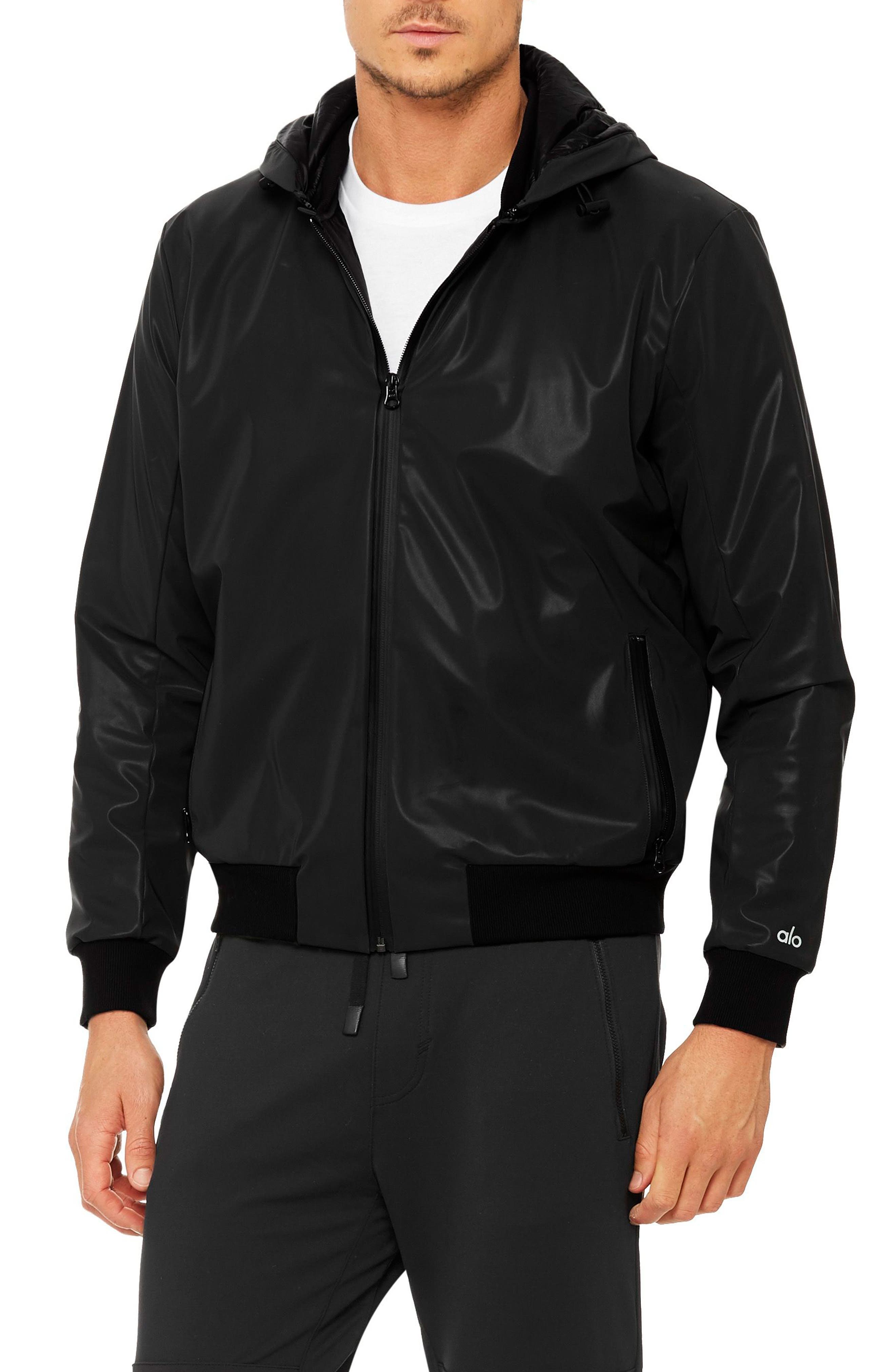 Alo Yoga Fleet Bomber Jacket In Black ModeSens