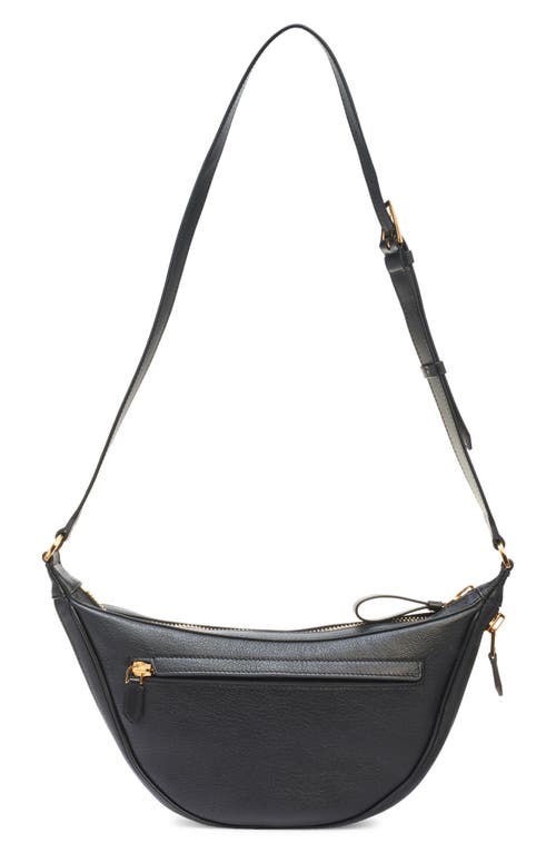 Shop Tom Ford Crescent Leather Crossbody Bag In Black