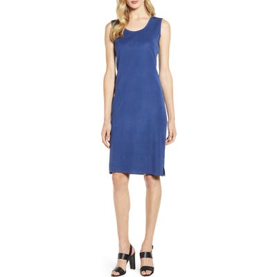 Ming Wang Knit Sheath Dress, Blue