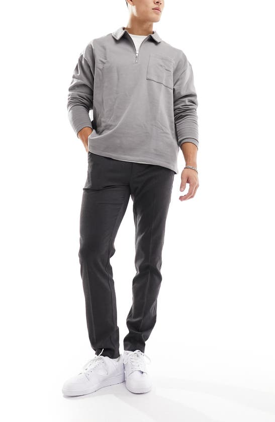 Asos Design Slim Fit Smart Trousers In Gray