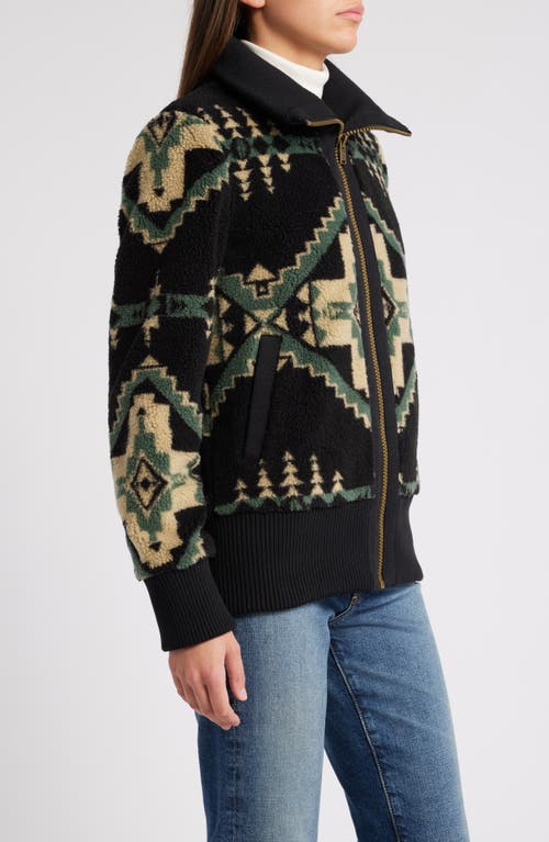 Shop Pendleton Foxglove Range Fleece Bomber Jacket In Four Corners Hunter