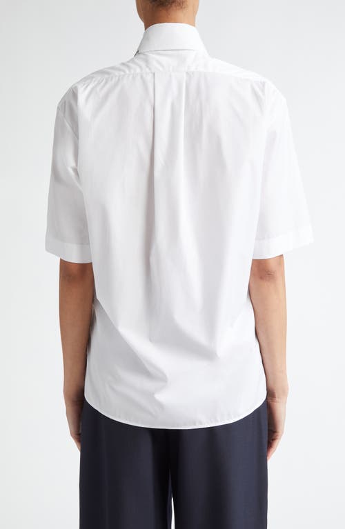 Shop Marni Embroidered Cotton Poplin Button-up Shirt In Lily White